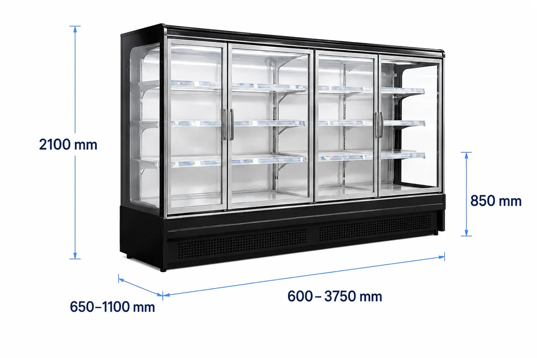 Display cabinet dimensions